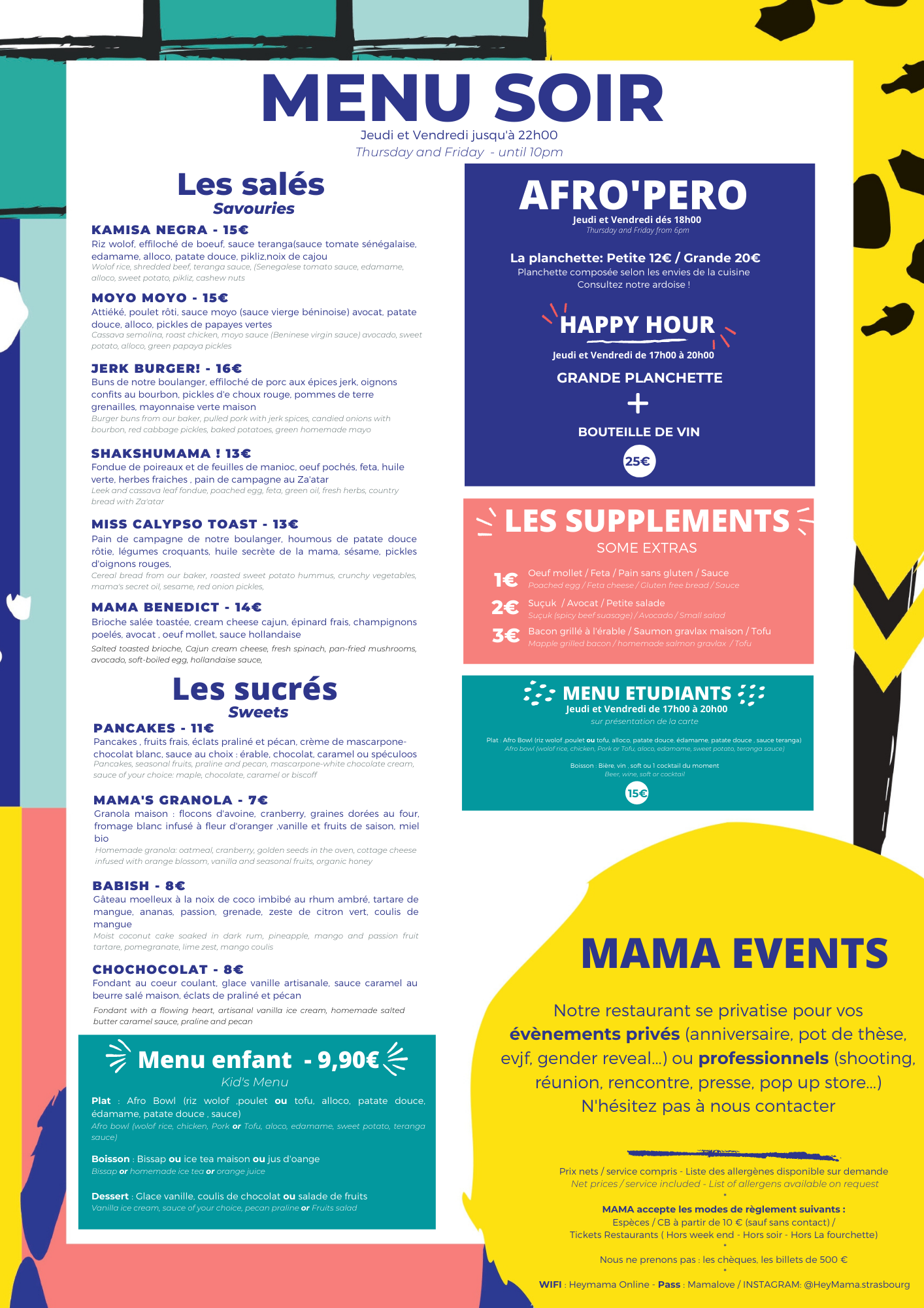 MENU SOIR HEY MAMA